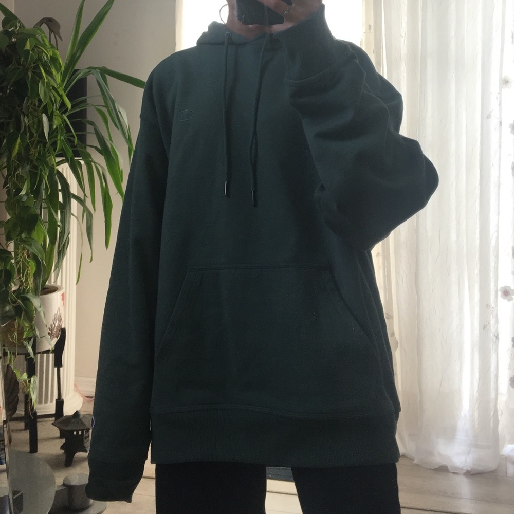 green champion hoodie sweatshirt